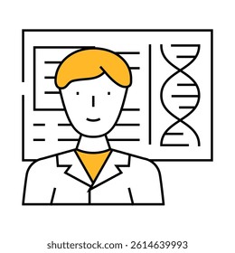 biomedical engineer worker line icon vector. biomedical engineer worker sign. isolated symbol illustration