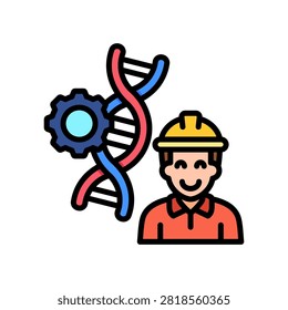 Biomedical Engineering Icon Lineal Color Vector Illustration