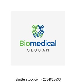 Biomedical engineering, logo design, vector, health, care brand identity, concept, medical, hospital, clinic, heart , biomedical science