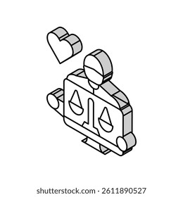 biomedical ethics isometric icon vector. biomedical ethics sign. isolated symbol illustration