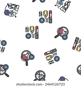 biomedical medical science vector seamless pattern thin line illustration