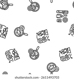 biomedical medical science vector seamless pattern thin line illustration