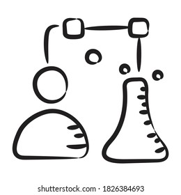 Biomedical research in editable doodle style 