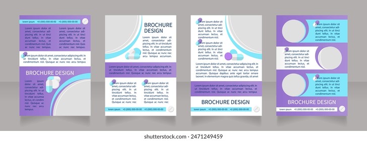 Programa de investigación biomédica diseño de diseño de folleto en blanco. Conjunto de Plantillas de póster de Vertical con espacio de copia vacío para texto. Colección de informes corporativos prefabricados. Páginas de papel de folleto editables