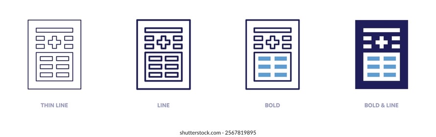 Biomedical technician icon in 4 different styles. Thin Line, Line, Bold, and Bold Line. Duotone style. Editable stroke.