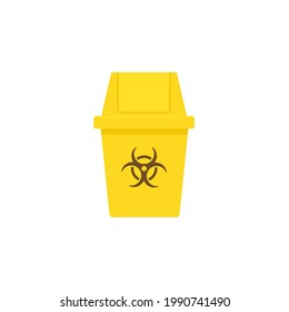 Biomedical waste bin icon. Clipart image isolated on white background