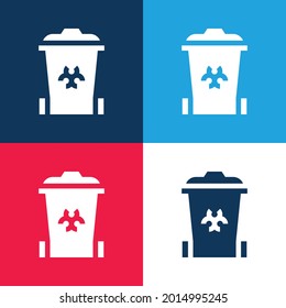 Biomedical Waste Blue And Red Four Color Minimal Icon Set