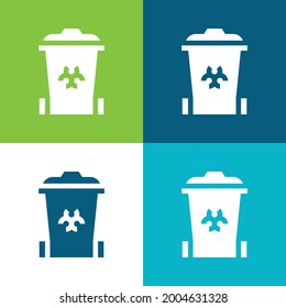 Biomedical Waste Flat Four Color Minimal Icon Set