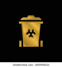 Biomedical Waste Gold Plated Metalic Icon Or Logo Vector