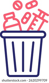Biomedical Waste Icon Color Vector Illustration