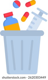 Biomedical Waste Icon Flat Vector Illustration