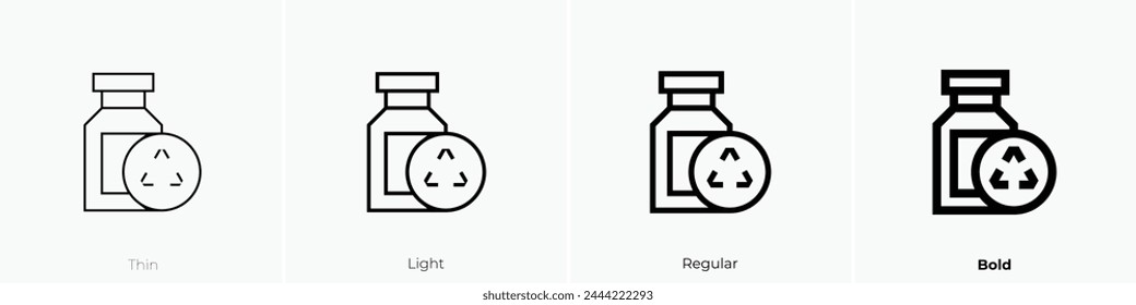 icono de residuos biomédicos. Diseño de estilo fino, ligero, regular y audaz aislado sobre fondo blanco