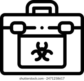 icono de residuos biomédicos. Diseño De Estilo Lineal Delgado Aislado Sobre Fondo Blanco