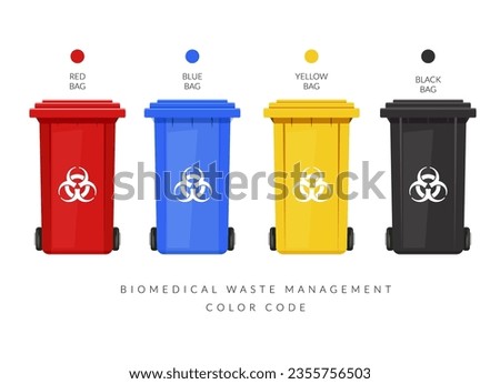 Biomedical Waste Management - Colour Codes - Illustration as EPS 10 File