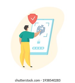 Tecnología de verificación. Control de acceso biométrico. Exploración de huellas digitales