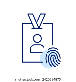 Biometric approval personal access id card. Pixel perfect, editable stroke