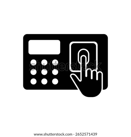 Biometric attendance vector icon and glyph design on a white background