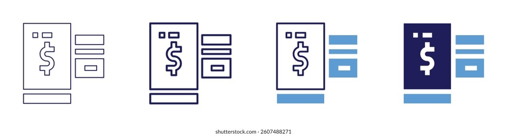 Biometric authentication checkout icon in 4 different styles. Thin Line, Line, Bold Line, Duotone. Duotone style. Editable stroke.