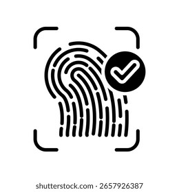 Biometrische Authentifizierung Symbol Glyphe Vektorgrafik