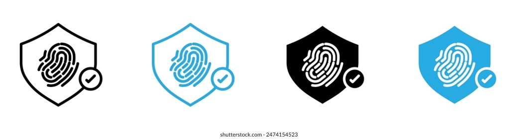 Biometric Authentication Icon Ideal for Digital Security and Identification