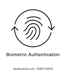 Biometric Authentication Icon – Secure Login via Fingerprint Recognition