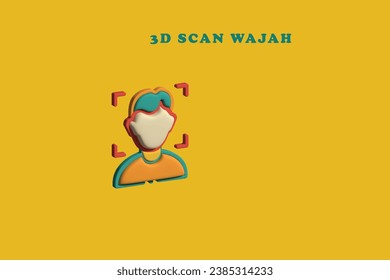 Biometric authentication isometric icon. 3D vector icon. Vector colorful illustration.