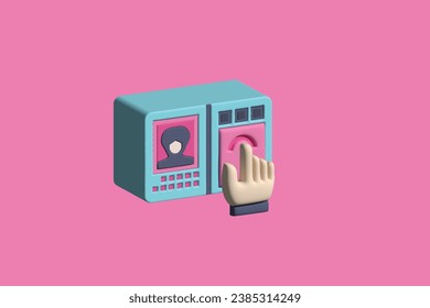 Biometric authentication isometric icon. 3D vector icon. Vector colorful illustration.