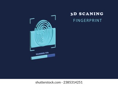 Icon für die biometrische Authentifizierung. 3D-Vektorsymbol. Vektorfarbige Illustration.