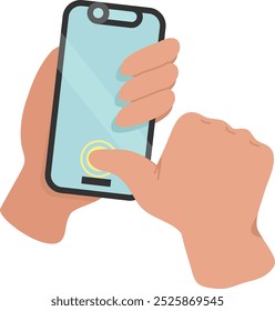 Biometric Authentication On Smatphone Vector Illustration