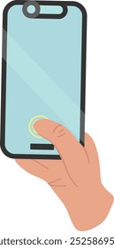 Biometric Authentication On Smatphone Vector Illustration