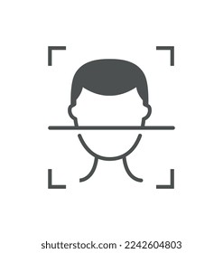 Biometric authorization line icon. Face scanning, modern technologies and digital world, innovations. Interface for programs and applications, UI and UX design. Cartoon flat vector illustration