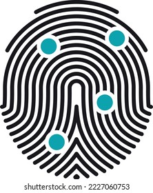 Autorización de datos biométricos. Icono de proceso de digitalización de huellas digitales