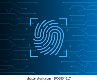 Biometric data, fingerprint, scan icon. Vector illustration, design.