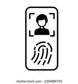 Biometric Device Black Glyph Vector Icon Which Can Easily Modify Or Edit

