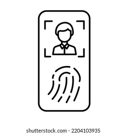 Biometric Device Black Outline Vector Icon

