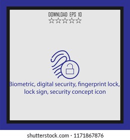 Biometric, digital security  vector icon