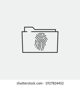 biometric encrypted folder vector icon security