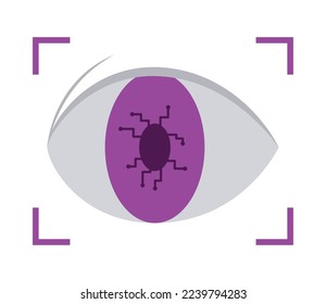 biometric eye on white background