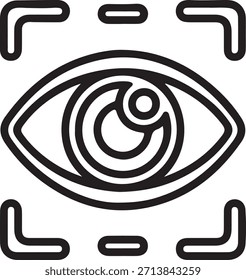 Icono de escaneo ocular biométrico para seguridad, verificación de identidad y reconocimiento de iris: Vector de Alta resolución