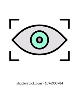 Imagen vectorial de icono de exploración biométrica, ocular. También se puede usar para la ciberseguridad. Idóneo para aplicaciones web, aplicaciones móviles y medios impresos.