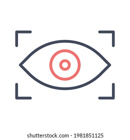 Biometric, eye, scan icon vector image. Can also be used for cyber security. Suitable for use on web apps, mobile apps and print media.