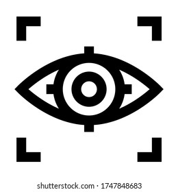 Biometric - Eye Scan - Line Icon Vector - Computer Security Icons