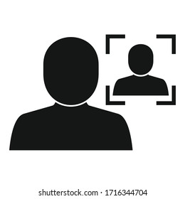 Icono de autenticación biométrica facial. Icono vectorial de autenticación de cara biométrica para diseño web aislado en fondo blanco
