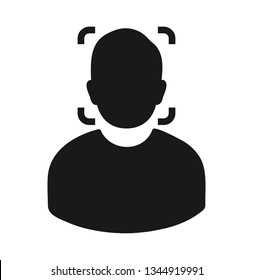 Biometric Face Recognition Icon. Flat style vector EPS.