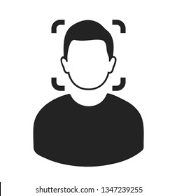 Biometric Face Recognition Icon. Flat style vector EPS.