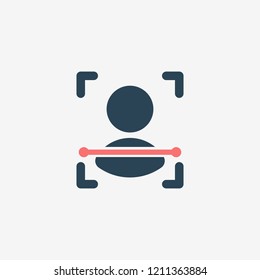 Biometric Face Scan Icon. User authorized vector illustration design element. Checked verified profile symbol