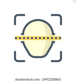 Symbol für die Vektorgrafik des biometrischen Gesichtserkennungssystems. Sicherheits- oder Identifikation-Technologie. Diese Person wird gescannt, um jemanden zu finden, zu überprüfen und den Benutzer zu identifizieren, um die Zugriffsdaten zu entsperren. 48 x 48 Pixel.