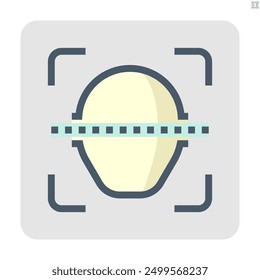 Biometric facial recognition system vector icon. Security or identification technology. That person face scanning to find someone, verification and identify user to unlock access data. 48x48 pixel.