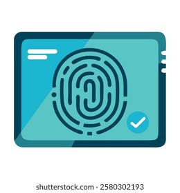 A biometric fingerprint authentication screen for digital security