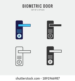 biometrische Fingerabdrucktür, Vektorsymbol